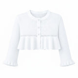 Baby Girls' Long Sleeve Knit One Button Closure Bolero Shrug