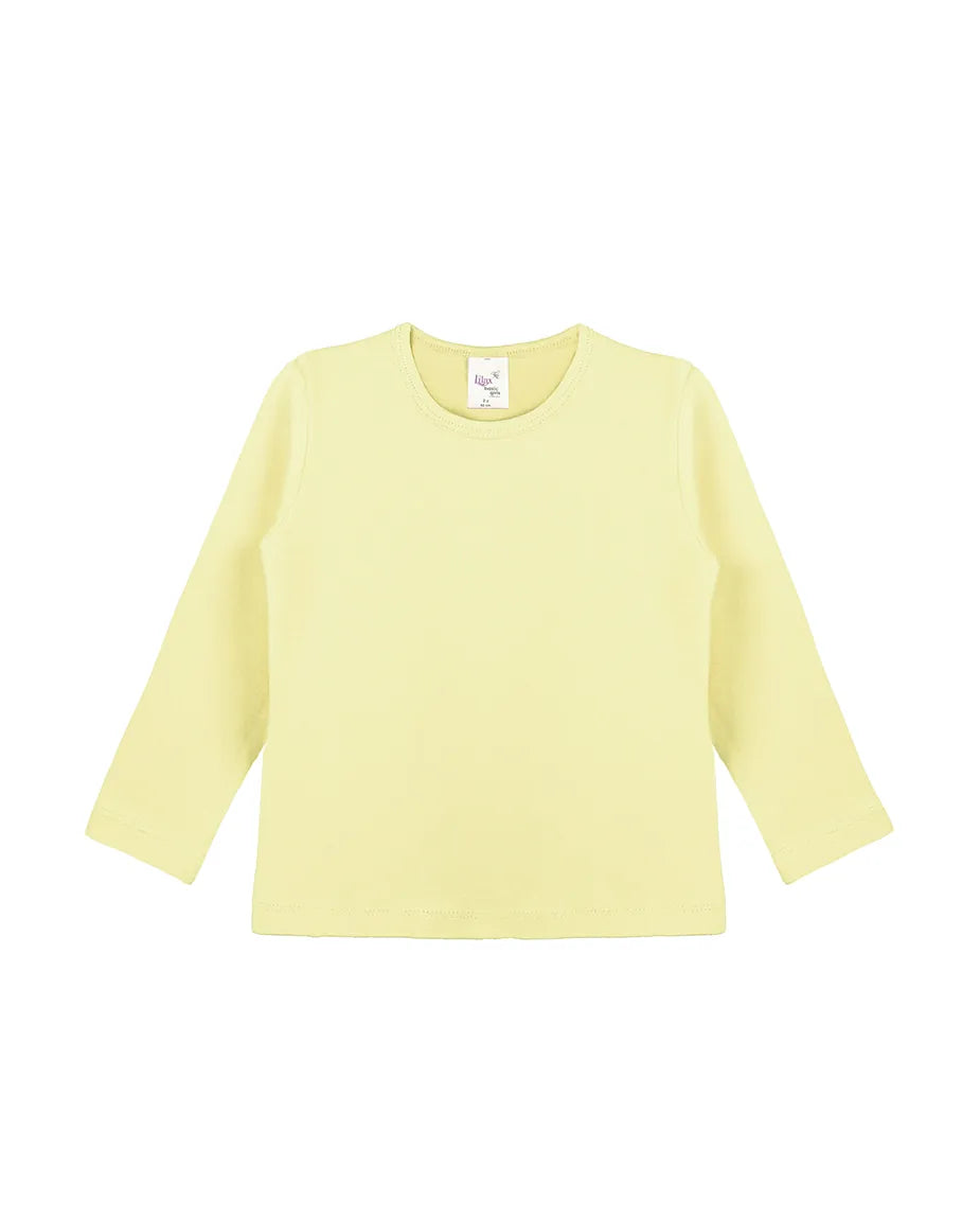 Toddler Cotton Long Sleeve Basic Crewneck T-Shirt
