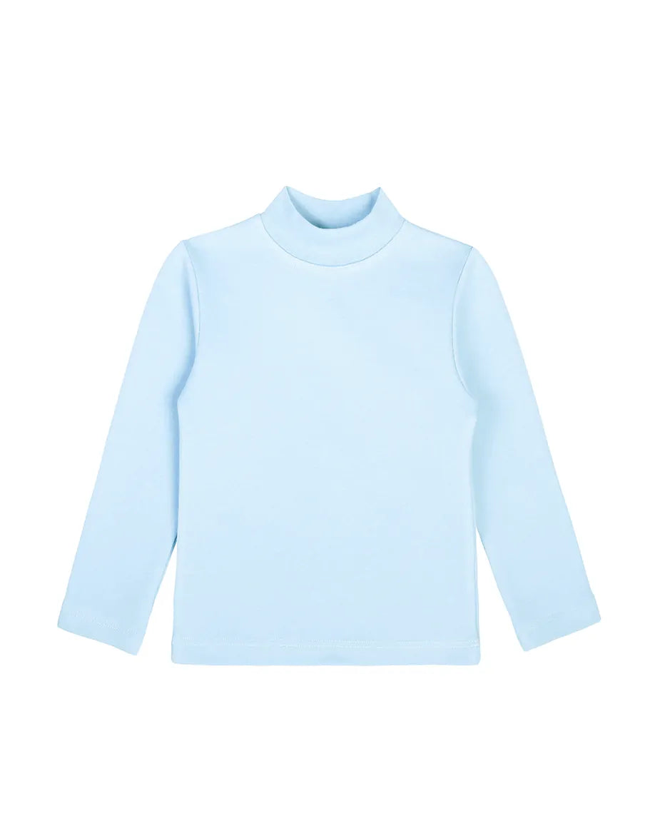 Toddler Cotton Long Sleeve Basic Mock-Neck T-Shirt