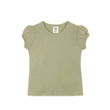 Baby Cotton Puff Sleeve Basic Crewneck T-Shirt