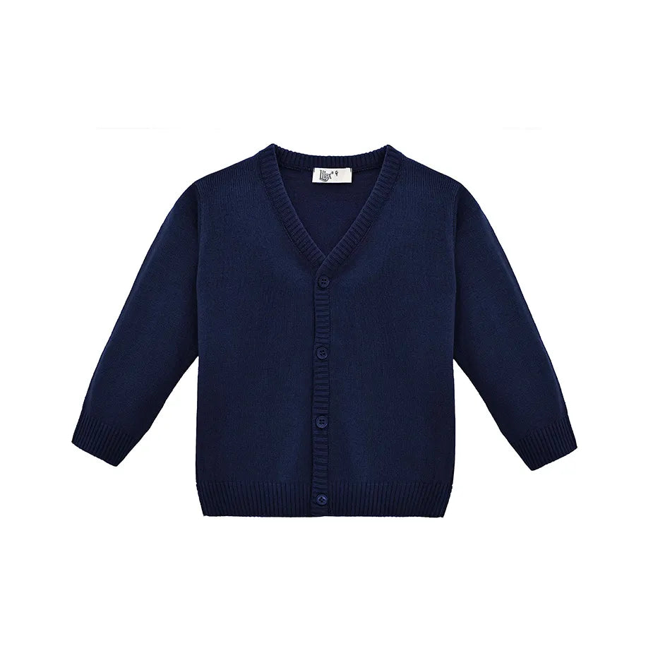V-Neck Cardigan Sweater for Boys - Featuring Button Closure, Toddler to Youth