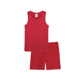 Big Girls Cotton Basic Racerback Tank Top and Short Set