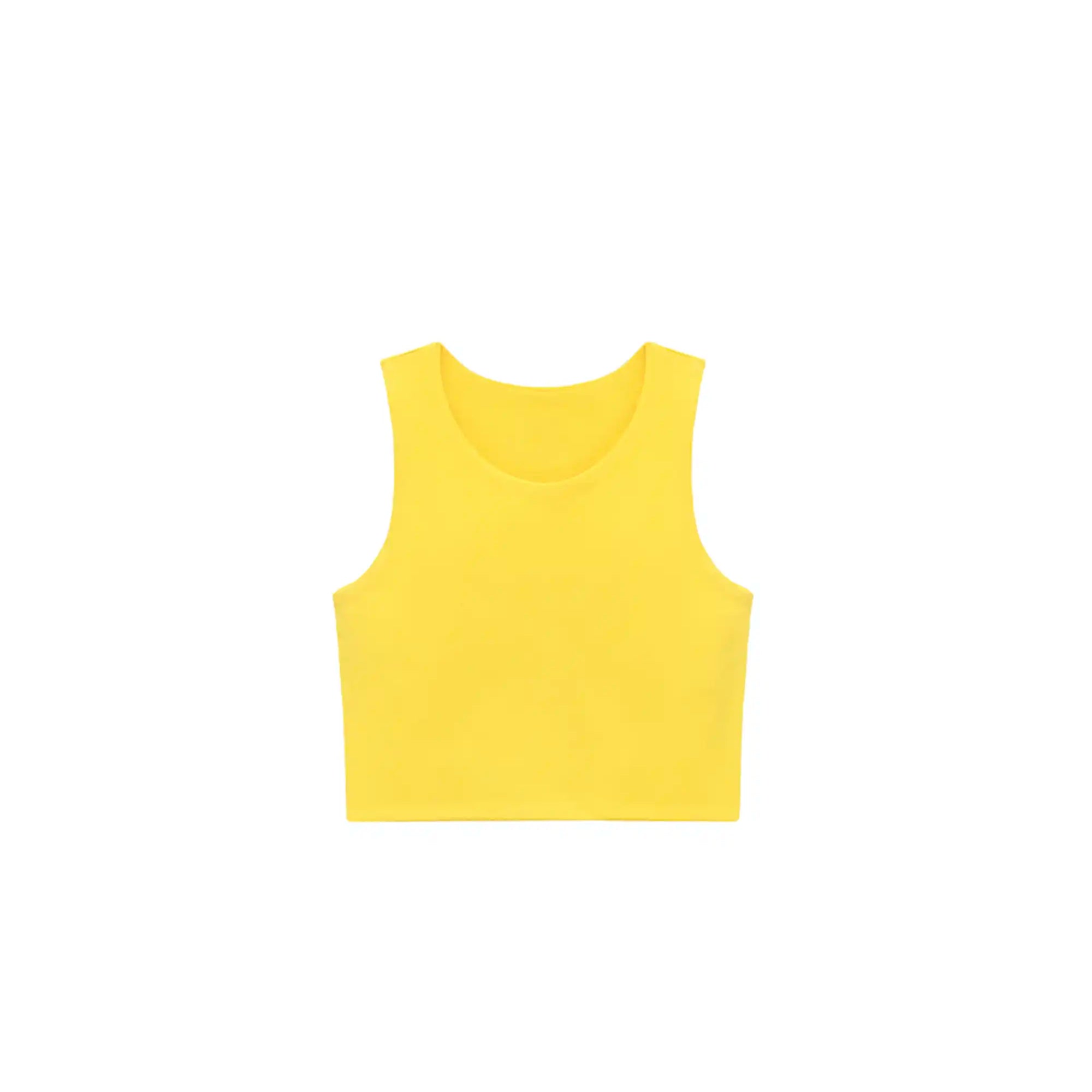 Girls' Double Lined Sleeveless Basic Crop Tank Top