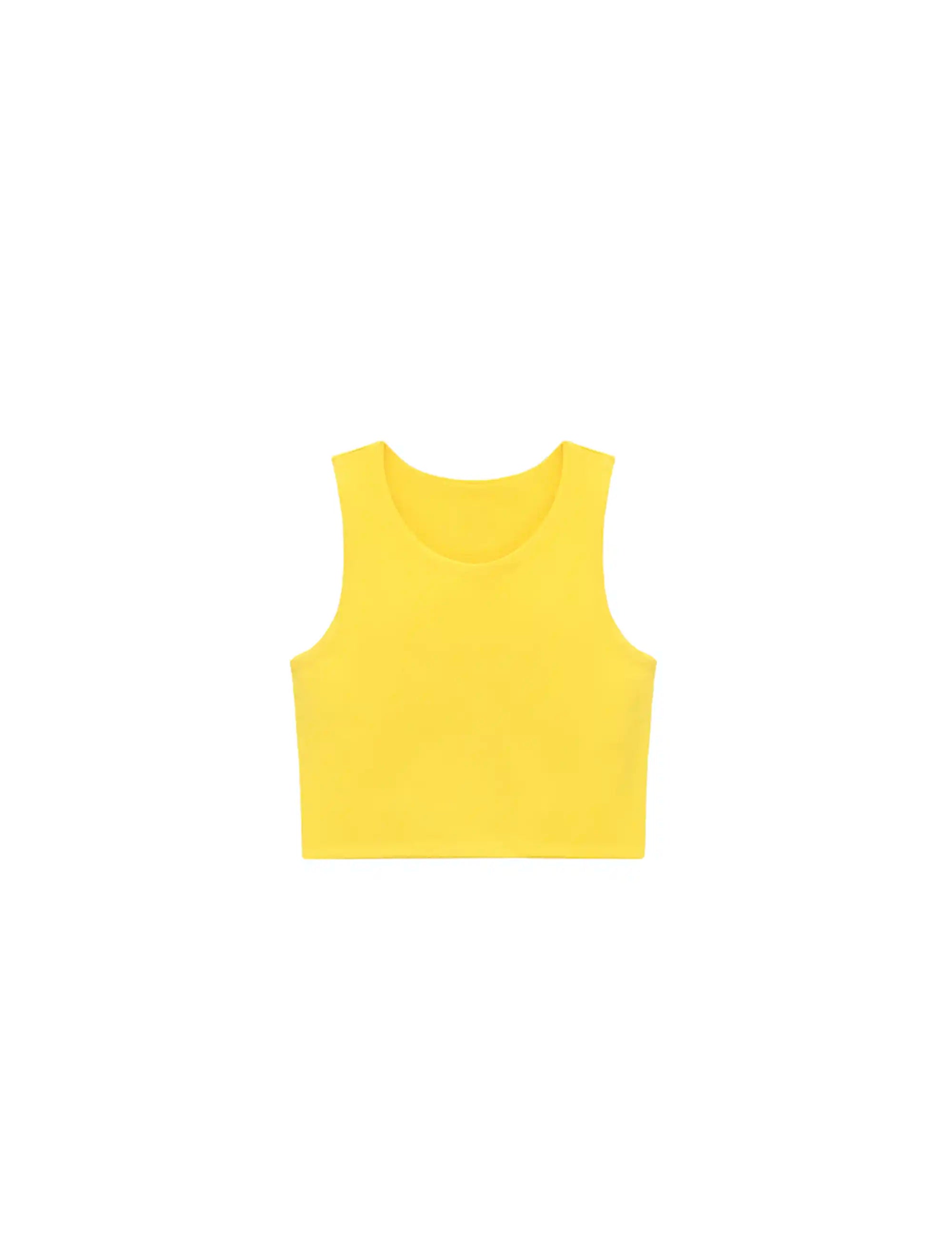 Girls' Double Lined Sleeveless Basic Crop Tank Top
