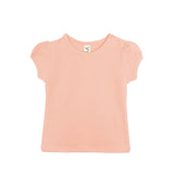 Baby Cotton Puff Sleeve Basic Crewneck T-Shirt
