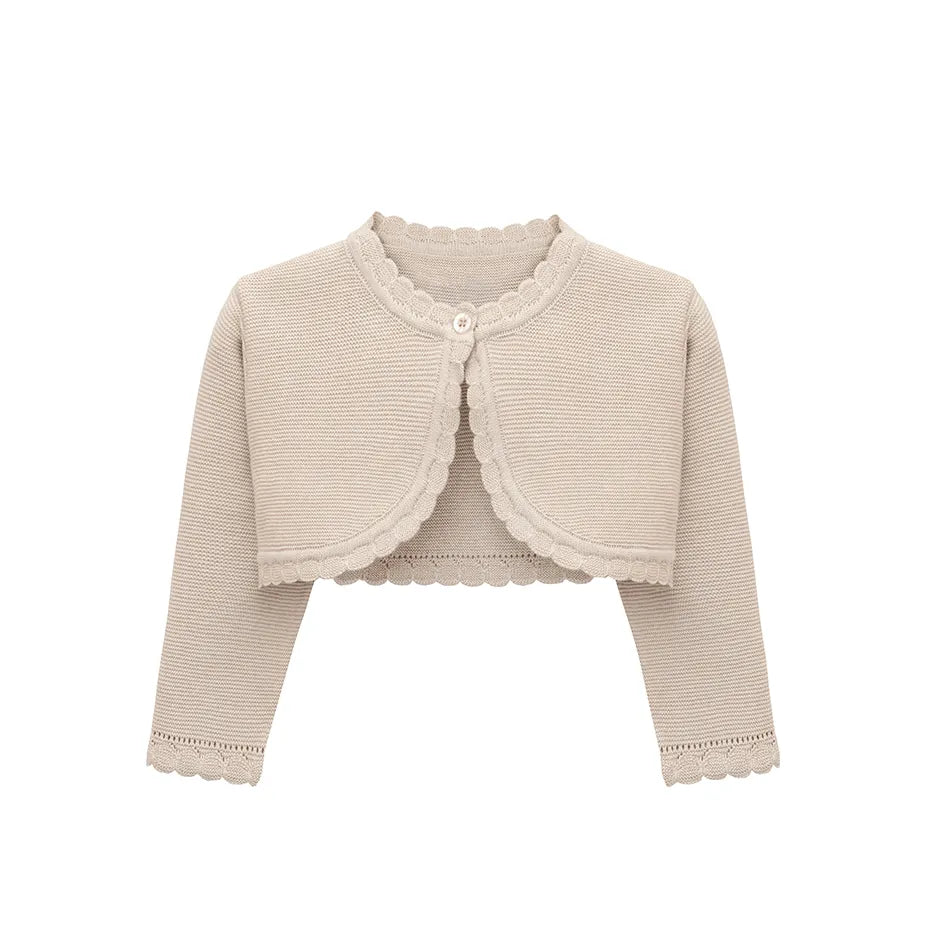 Girls' Long Sleeve Knit Button Closure Bolero Shrug