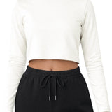 Lilax Girls' Long Sleeve Crop Top – Soft Cotton, 4-Way Stretch, Breathable Everyday Tee