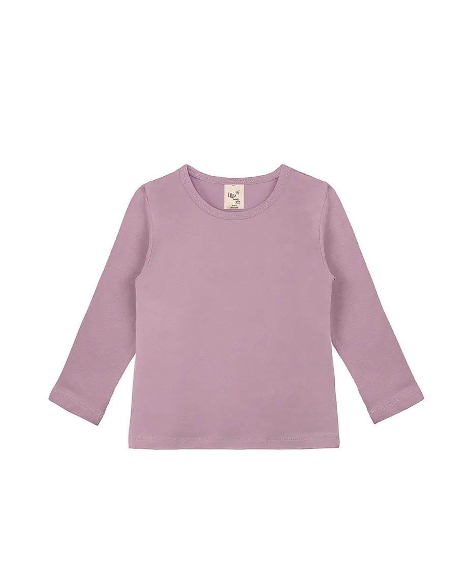 Toddler Cotton Long Sleeve Basic Crewneck T-Shirt