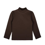 Toddler Cotton Long Sleeve Basic Mock-Neck T-Shirt