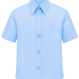 Lilax Boys Classic Short Sleeve Button Down Casual Solid Dress Shirt