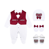 Newborn Baby Cotton 5-Piece Satin Detailed Take Me Home Set