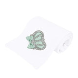 Newborn Jeweled Crown Swaddle Receiving Blanket for Baby Girl 34" x 31"