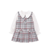 Toddler Girls' Long Sleeve Fashion Plaid Dress