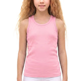 Girls' Soft Solid Cotton Blend Racerback Tank Top
