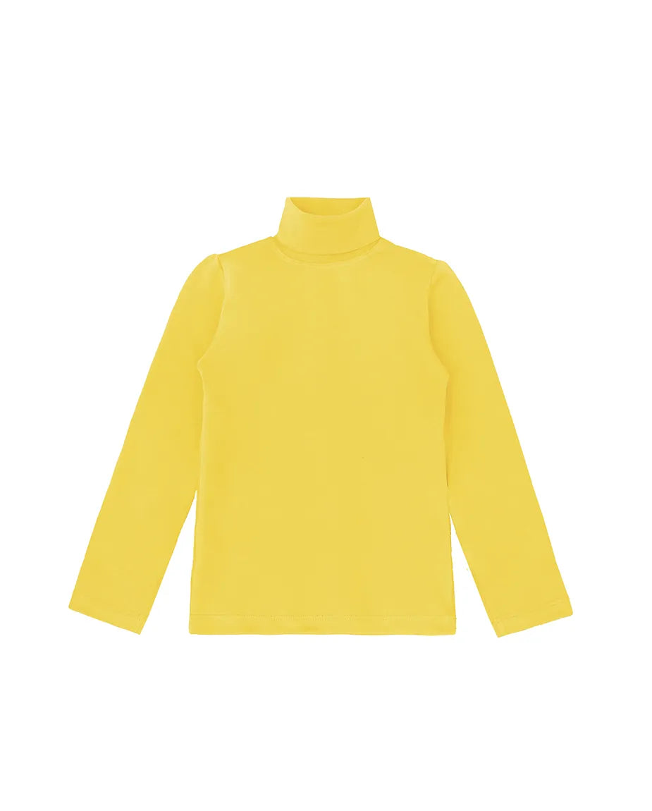 Little Girls Cotton Long Sleeve Basic Turtleneck T-Shirt