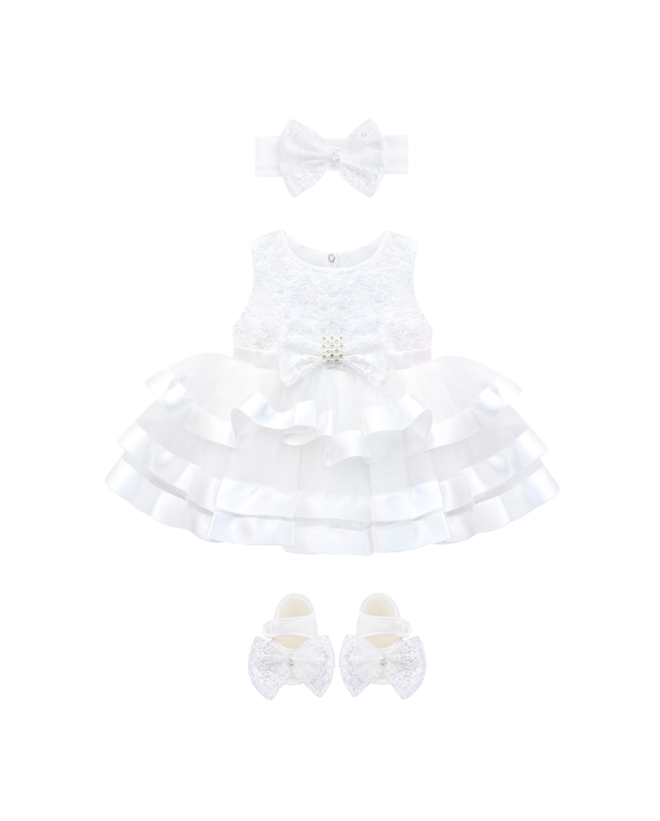 Baby Embellished Lace Detailed Tulle Gown Set