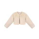 Girls Cozy Long Sleeve Crew Neck Dress Coat