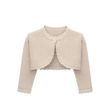 Baby Girls' Long Sleeve Knit Button Closure Bolero Shrug