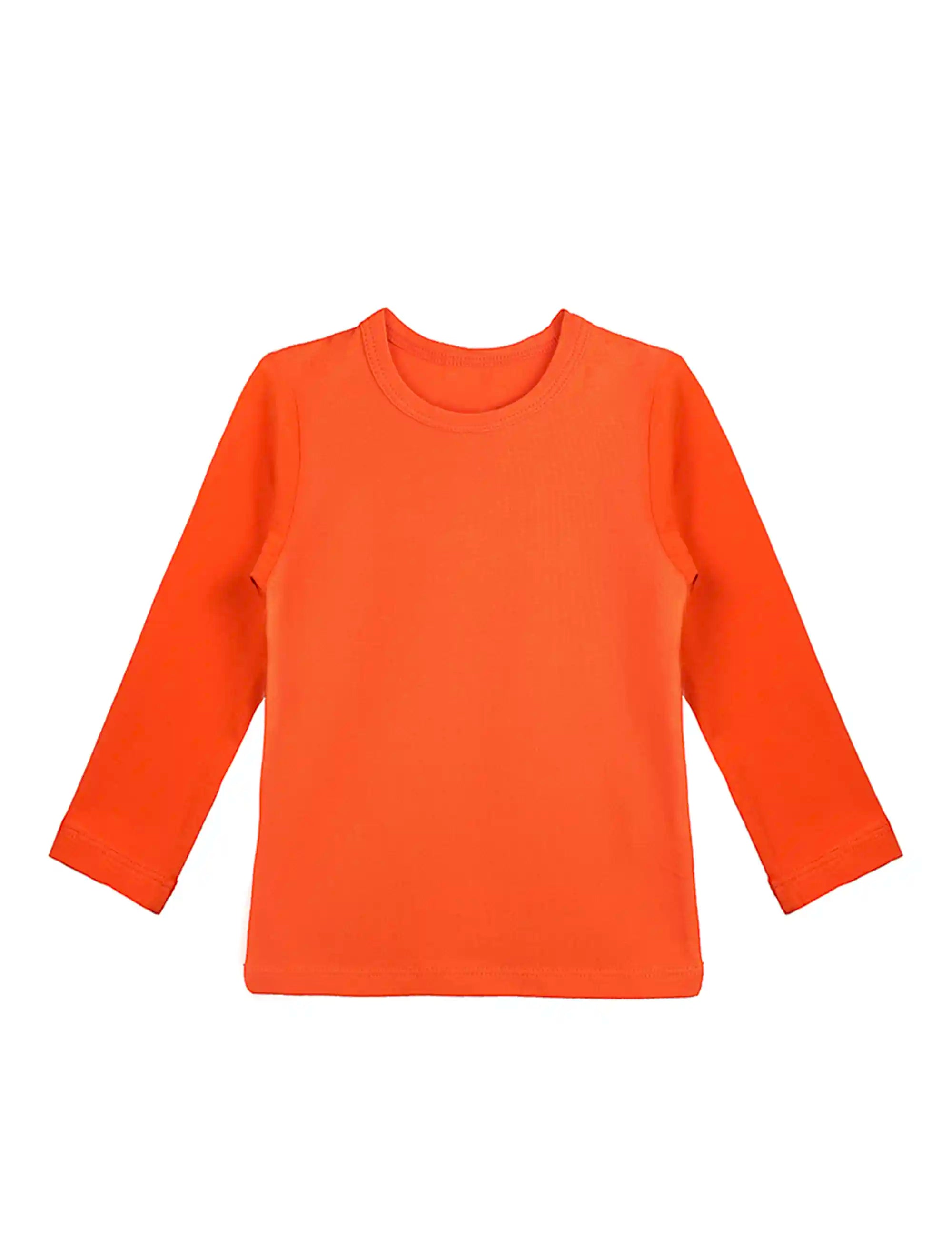 Lilax Girls' Basic Long Sleeve Round Neck Cotton T-Shirt