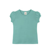 Baby Cotton Puff Sleeve Basic Crewneck T-Shirt