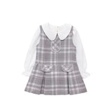 Toddler Girls' Long Sleeve Fashion Plaid Dress