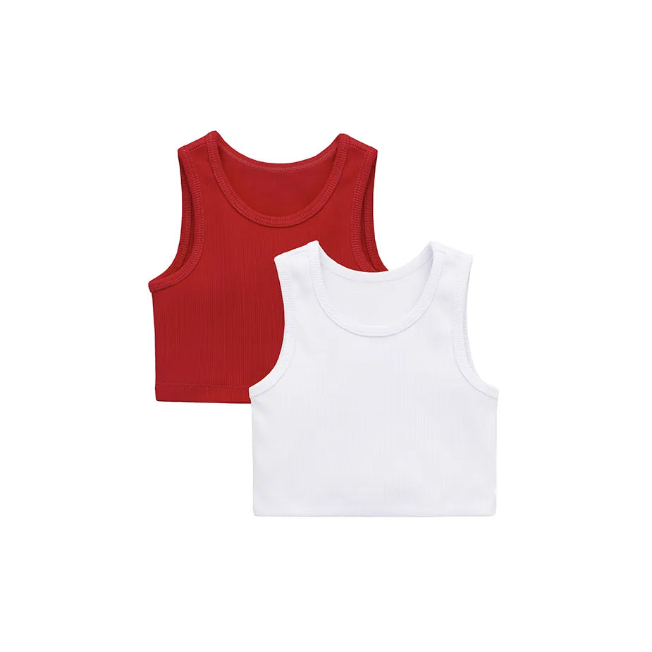 Girls 2-Pack Basic Cropped Tank Top