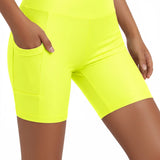 Lilax Girls Athletic Shorts with Pocket High Waisted Biker Shorts for Dance Yoga Gymnastics