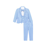Boys 5-Piece Slim Fit Textured Suit Set