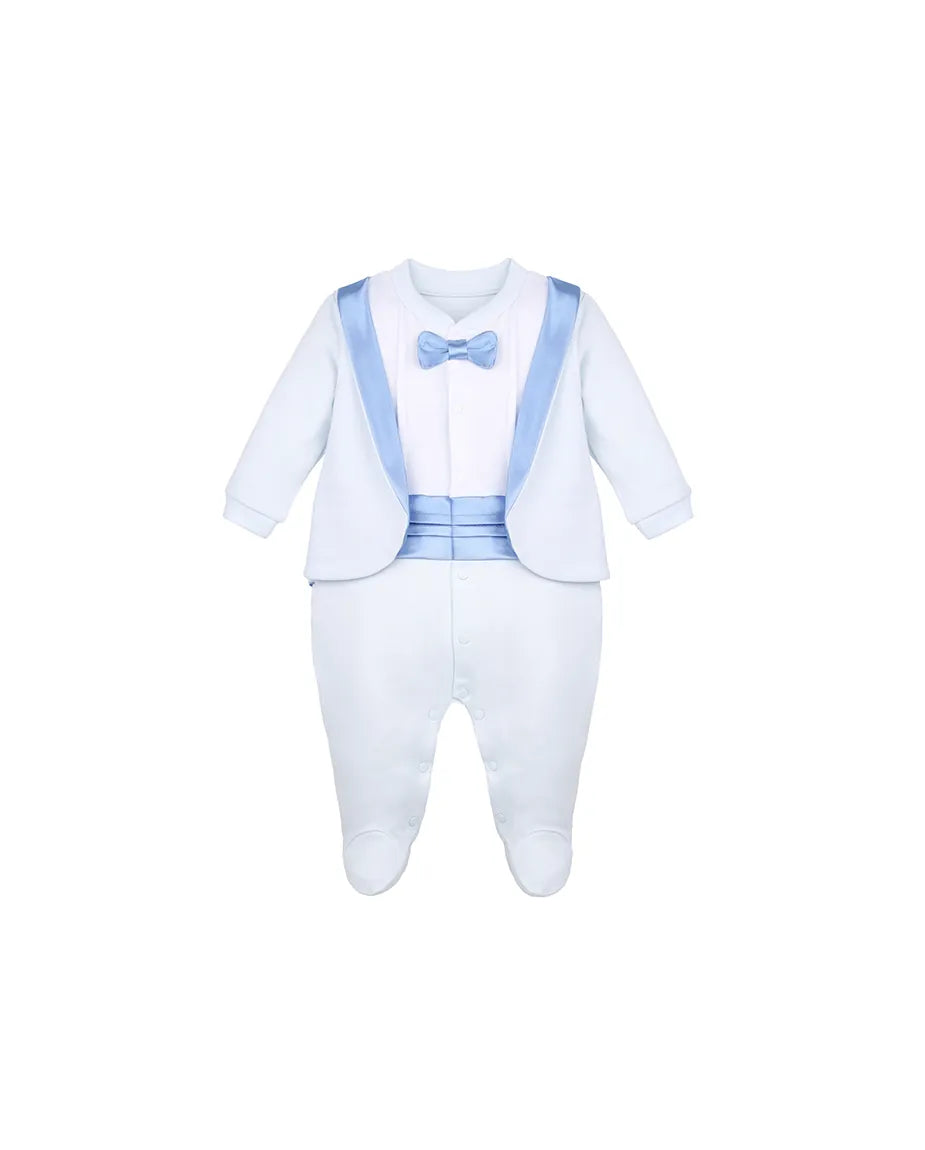 Baby Boy Bow-Tied Tuxedo Footie