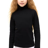 Girls' Basic Long Sleeve Turtleneck Cotton T-Shirt