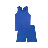 Big Girls Cotton Basic Racerback Tank Top and Short Set
