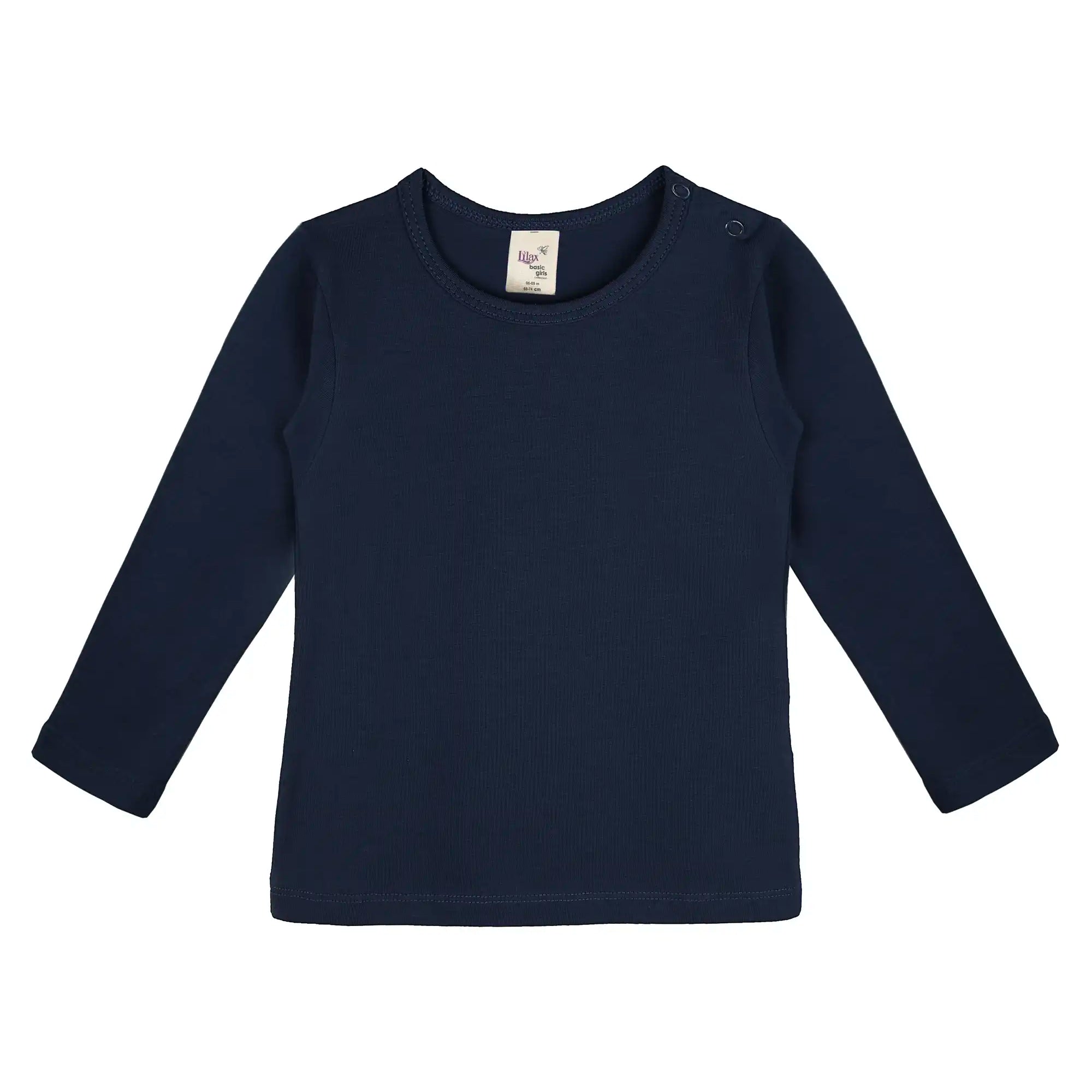 Baby Girls' Basic Long Sleeve Round Neck T-Shirt