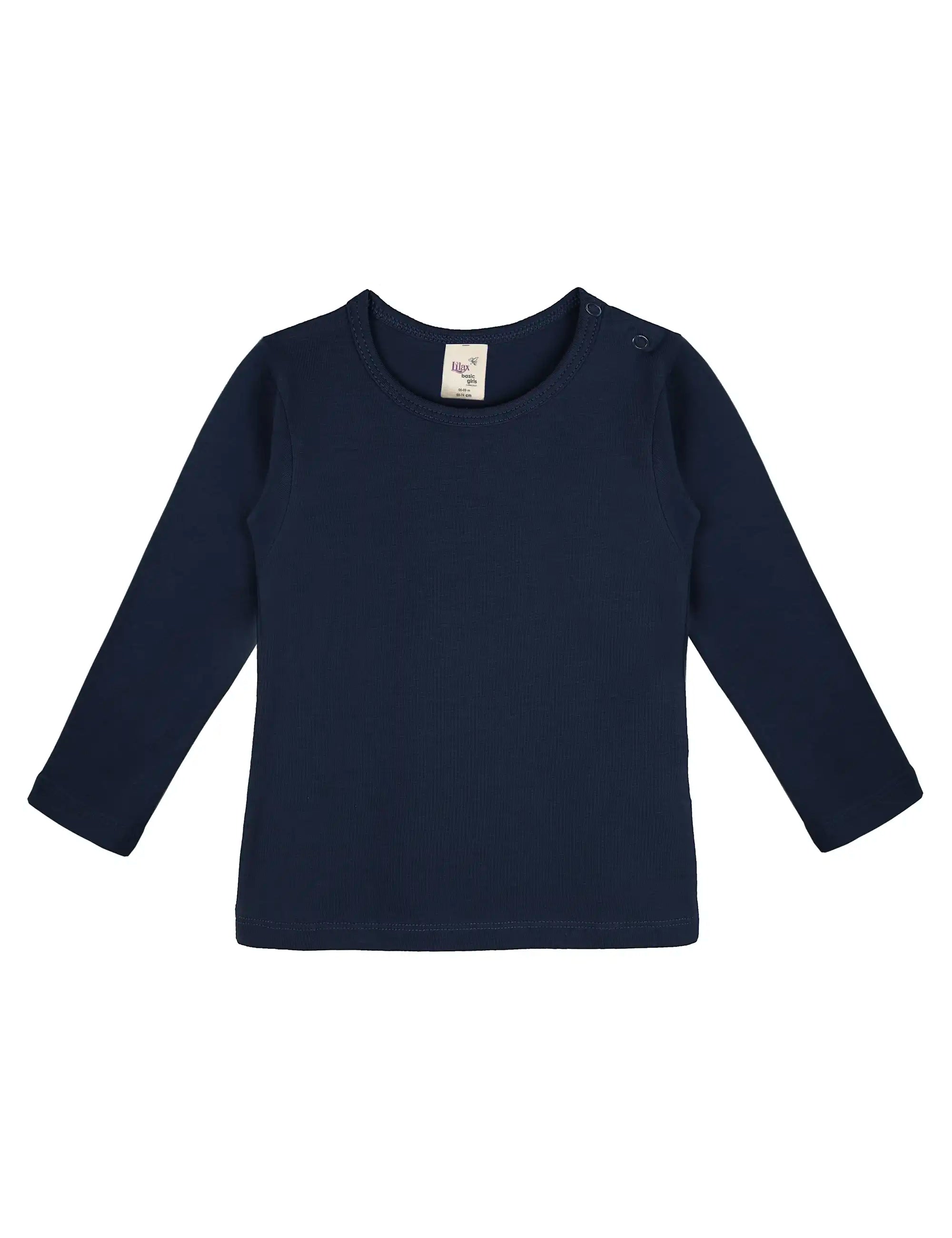 Baby Girls' Basic Long Sleeve Round Neck T-Shirt