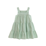 Toddler Cotton Layered Square Neckline Dress