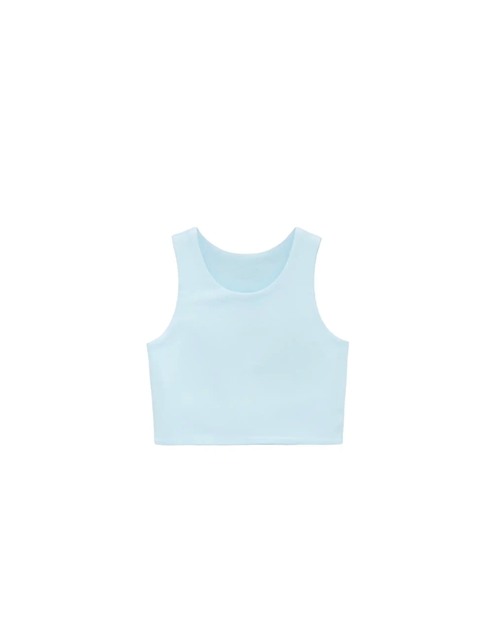 Girls' Double Lined Sleeveless Basic Crop Tank Top