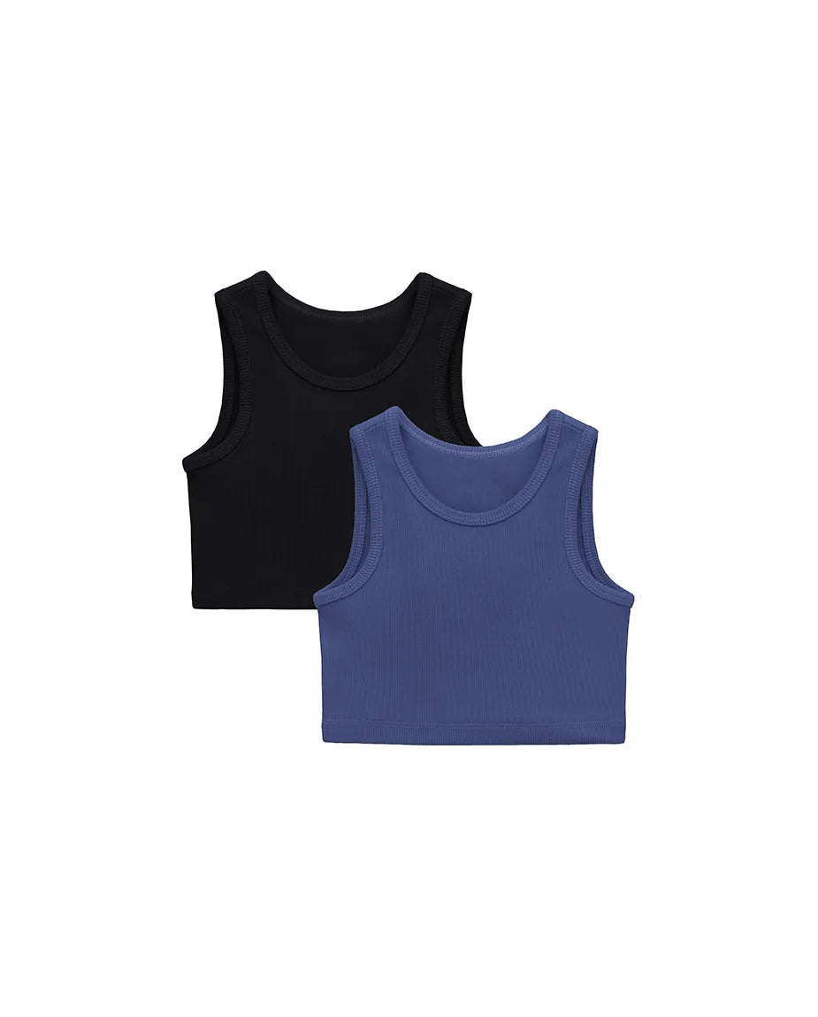 Girls 2-Pack Basic Cropped Tank Top
