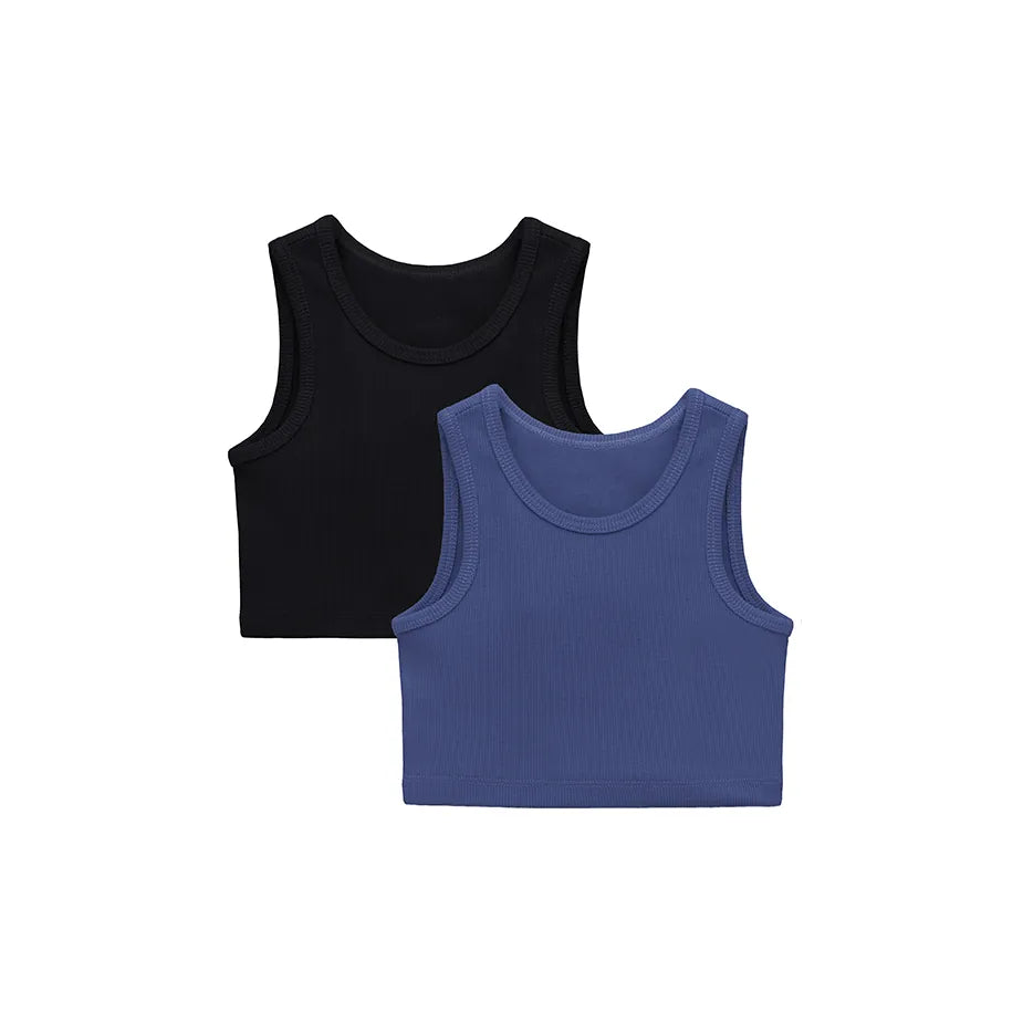 Girls 2-Pack Basic Cropped Tank Top