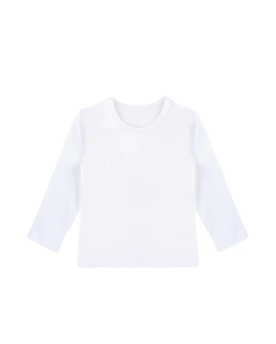 Toddler Cotton Long Sleeve Basic Crewneck T-Shirt
