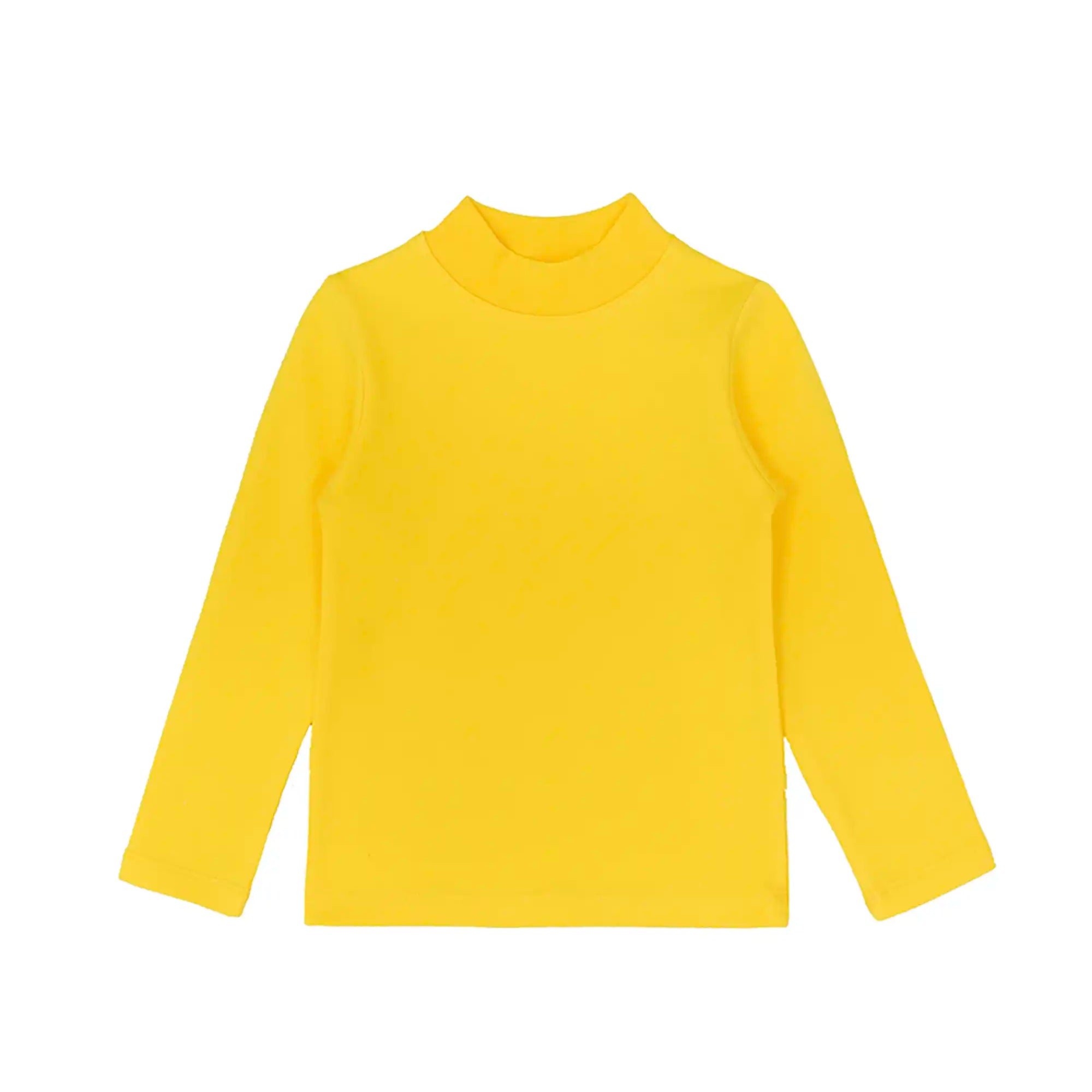 Girls' Basic Mock Turtleneck Long Sleeve Cotton Solid T-Shirt