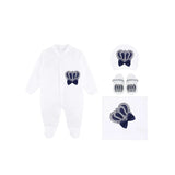 Newborn Baby 4-Piece Cotton Crown Layette Gift Set