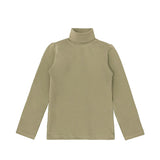 Little Girls Cotton Long Sleeve Basic Turtleneck T-Shirt