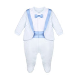 Baby Boy Footie Tuxedo Outfit with Bow Tie for Christmas Holidays - The Perfect Gentleman Look