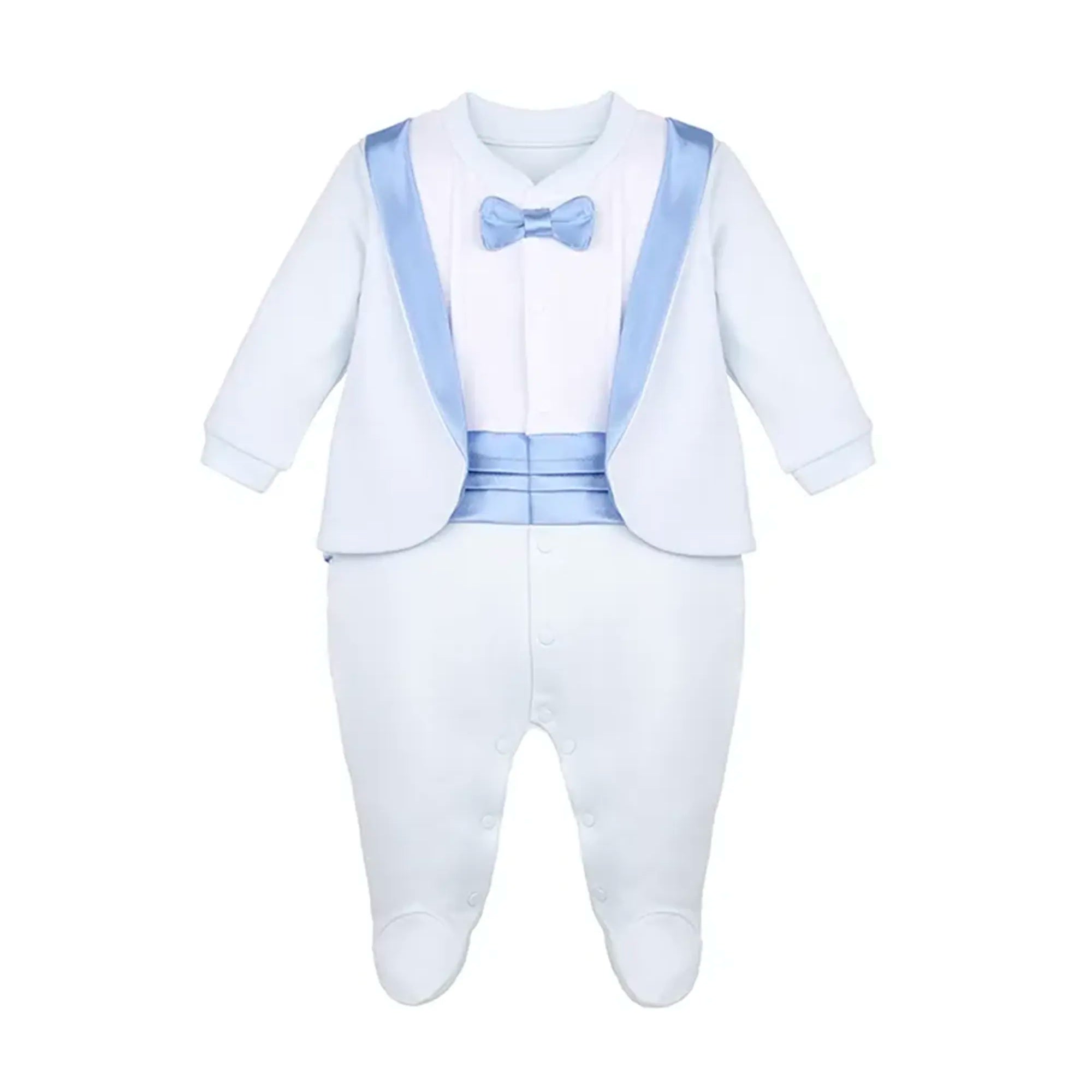 Baby Boy Footie Tuxedo Outfit with Bow Tie for Christmas Holidays - The Perfect Gentleman Look