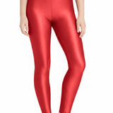 Girls Shiny High Waisted Leggings – Dance & Gymnastics Stretch Tights