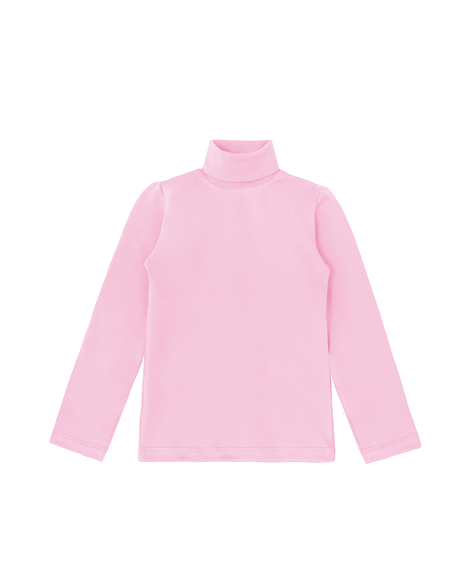 Big Girl Cotton Long Sleeve Solid Turtleneck T-Shirt