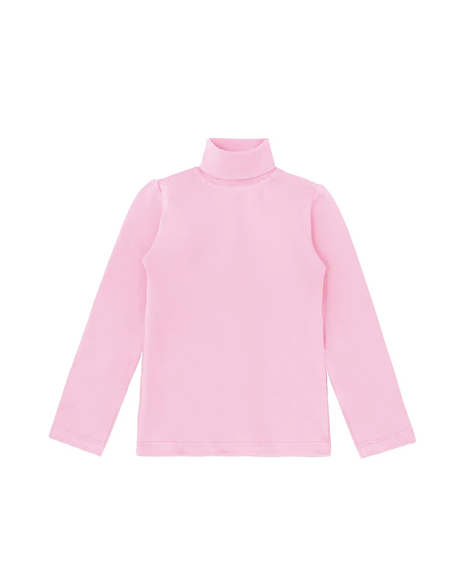 Big Girl Cotton Long Sleeve Solid Turtleneck T-Shirt