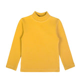 Girls' Basic Mock Turtleneck Long Sleeve Cotton Solid T-Shirt