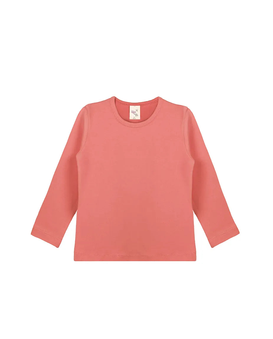 Toddler Cotton Long Sleeve Basic Crewneck T-Shirt