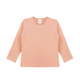 Little Girls Cotton Long Sleeve Basic Crewneck T-Shirt
