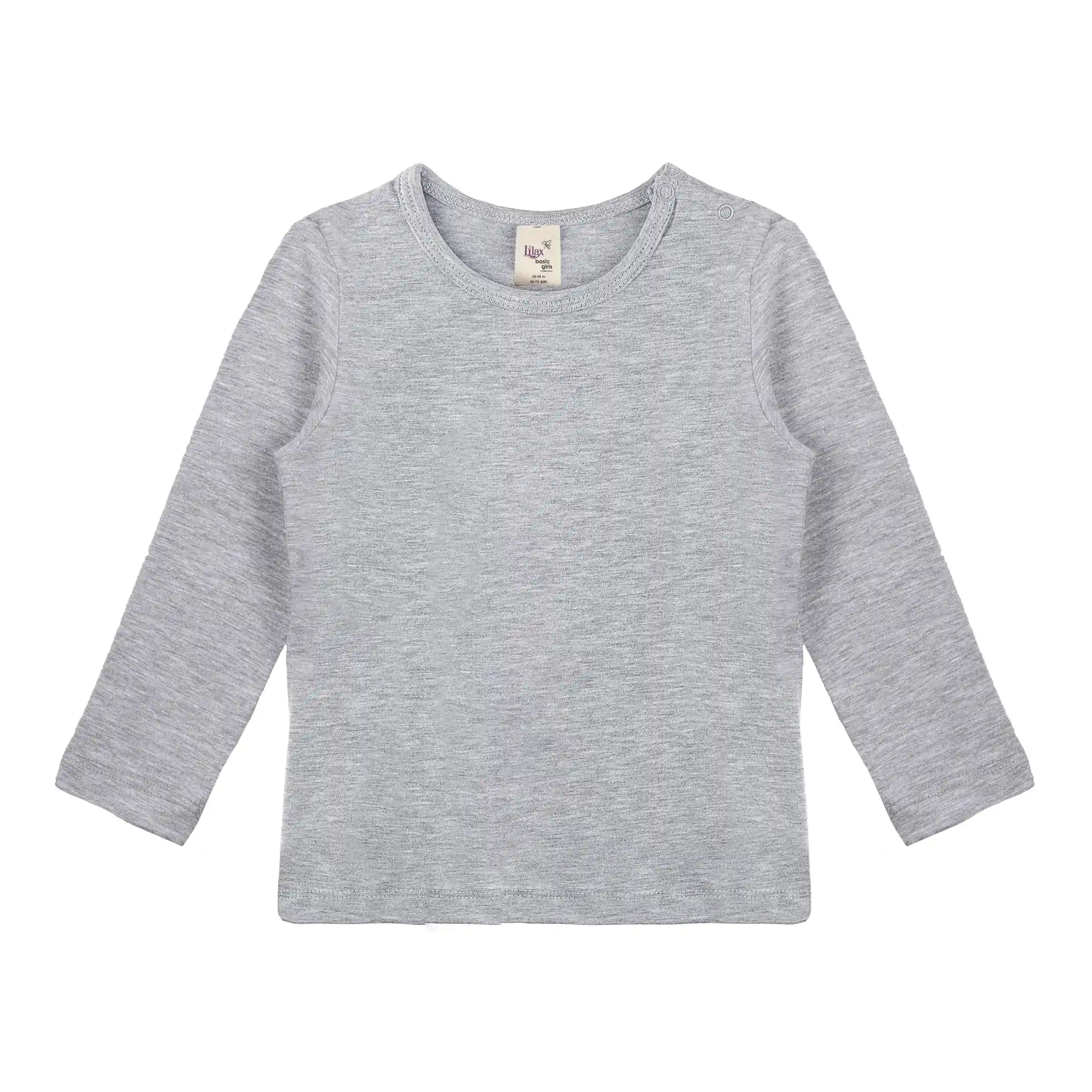 Baby Girls' Basic Long Sleeve Round Neck T-Shirt